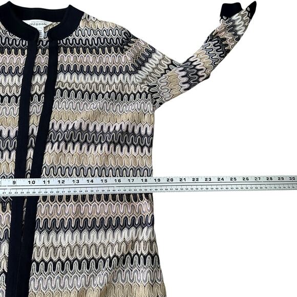 Misook Open Front Cardigan Sweater Women’s Small Multicolor Geometric Stretch - Picture 8 of 10